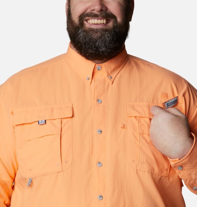 Men's Columbia PFG Bahama II Long Sleeve Shirts Orange | Plus Size CA-PL341